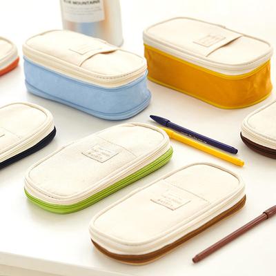 Large Capacity Pencil Cases Canvas Pencil Bag Pouch Holder Box for Girls Office Student Stationery Organizer School Supplies