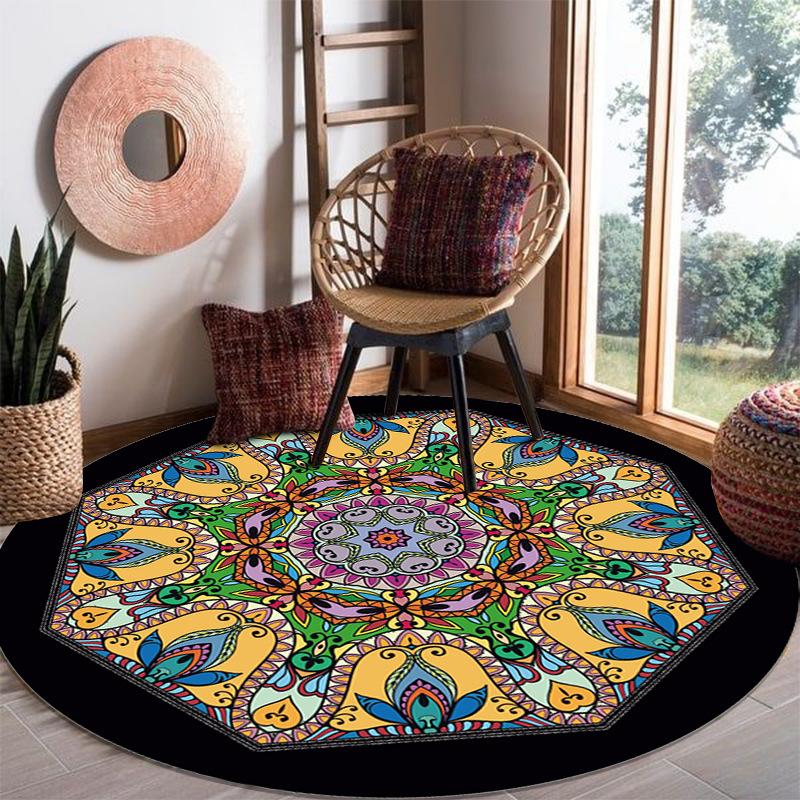 Round Carpet Living Room Coffee Table Sofa Hanging Basket Rocking Chair Home Carpet Floor Mat