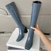 Bottes longues à bout carré pour femme automne/Hiver 2026 nouveau style talons épais bottes hautes montantes basses aux genoux style équestre