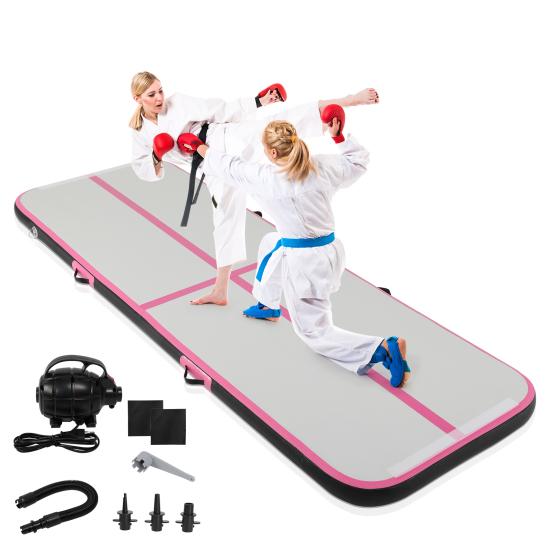 Inflatable PVC 300 * 100 * 10cm Fitness Mat Black Powder