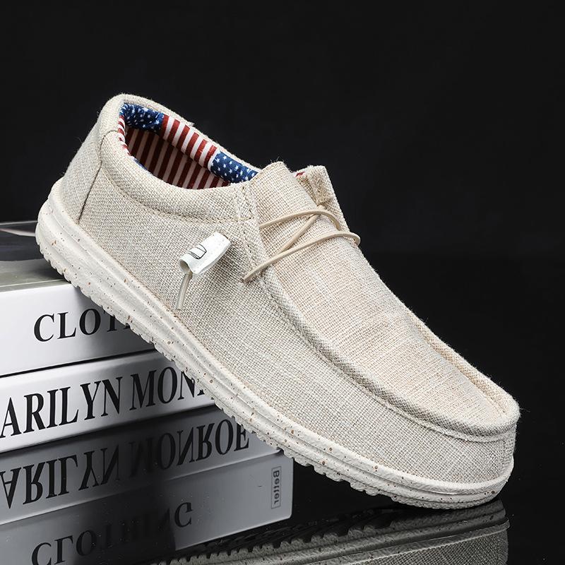 2025 Loafers Outdoor Men Slip-on Casual Shoes Youth Flat Canvas Shoes Outdoor Non Slip Soft-bottom Walking Shoe Sneakers Plus 47