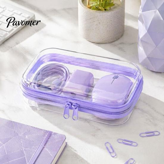 Dustproof Gadget Storage Clear Zipper Bag, Durable Hard Shell Portable Case, Travel Case Container, for Headphones Pills And Gadgets Pill Box