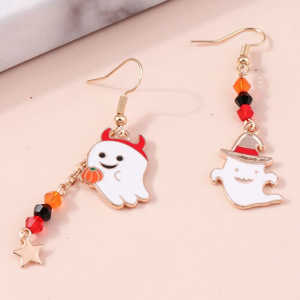 Ghost Halloween Earrings Zinc Zinc Alloy Ghost Dangle Earrings Exquisite Pumpkin Ear Studs  Party