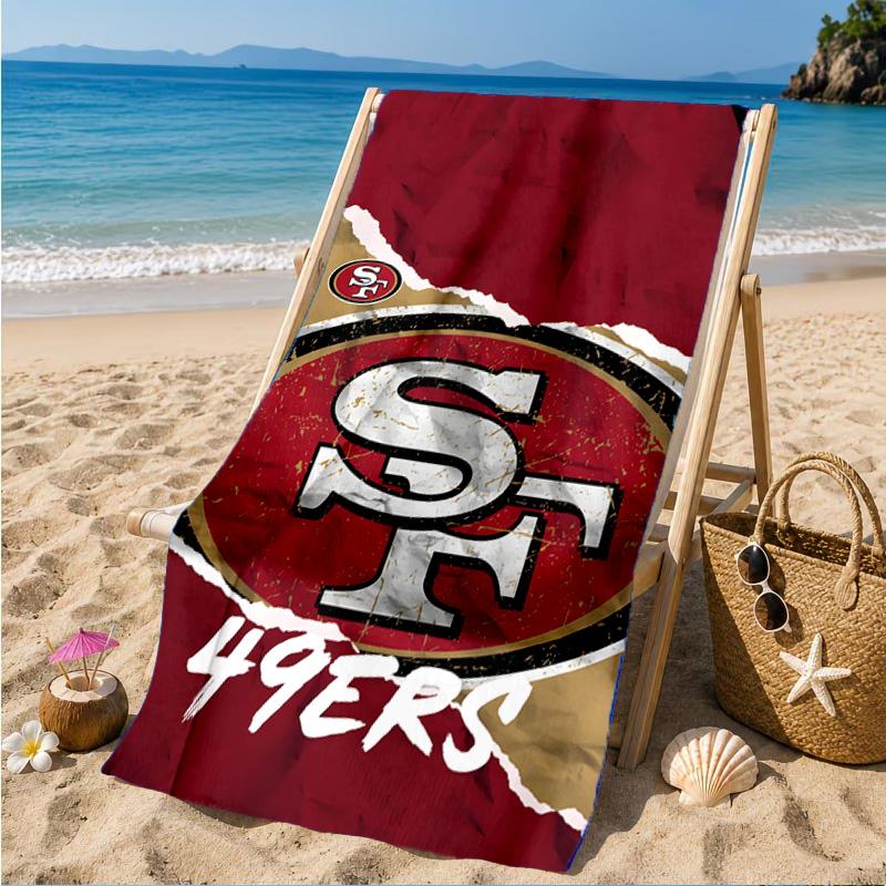 San Francisco Football Beach Towel, Microfiber Beach Towel, Perfect For Pool, Beach, Travel, Home Decor Beach Party Fan Gifts