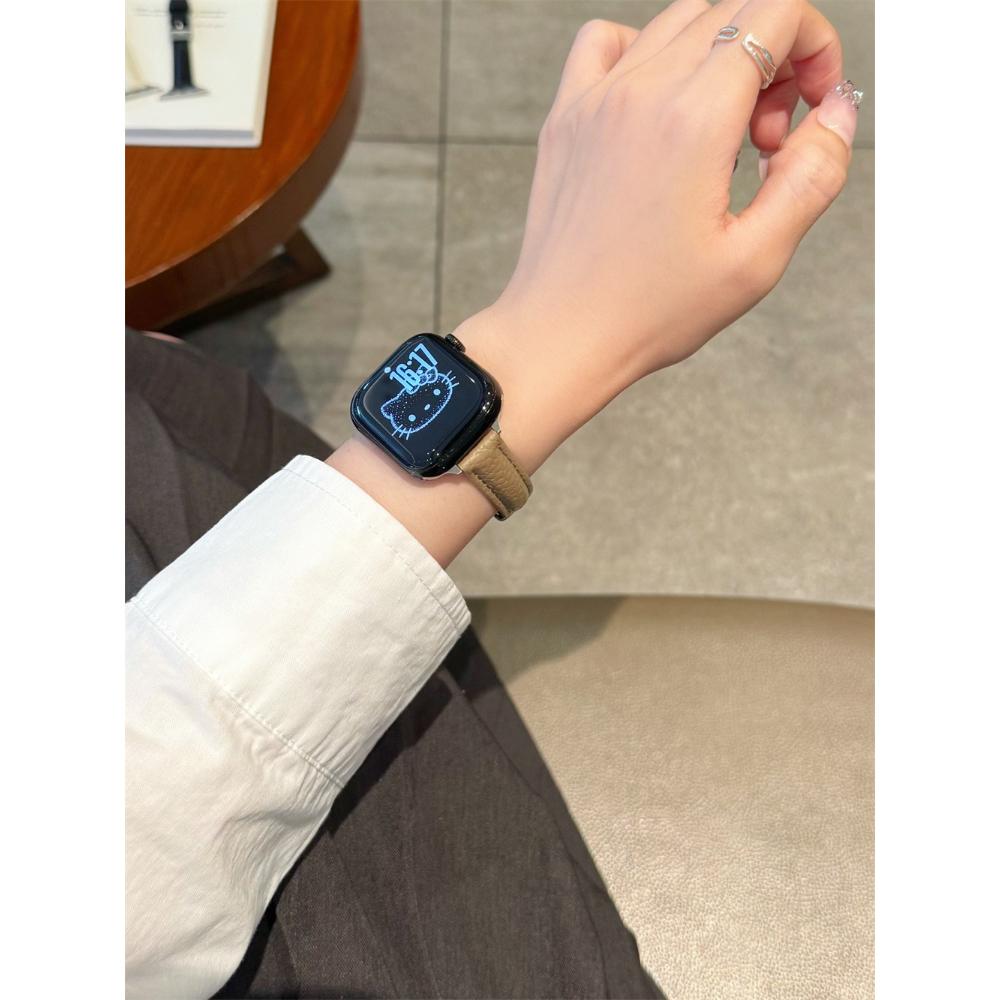 Slim Leather Strap for Apple Watch Band 44mm 38mm 41mm 49mm 45 Mm Wrist Women Bracelet IWatch Serie 11 10 9 8 7 6 5 4 SE Ultra 2 3