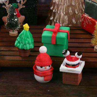 3D Printed Christmas Holiday Decoration Desktop Doll Santa Claus Falling Chimney Cute And Fun Relax Toy Pressed Ornament Clicker