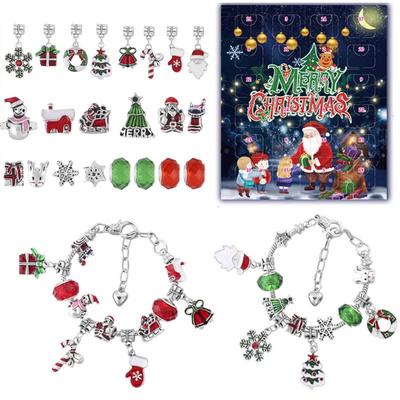 Compte à rebours de Noël transfrontalier: Kit Cadeau Bracelet & Collier DIY 24 Cases pour Enfants