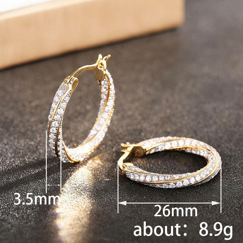 Retro Hong Kong style temperament earrings, fashionable geometric circle ears, metal ear buckles, hot-selling Temu light luxury earrings