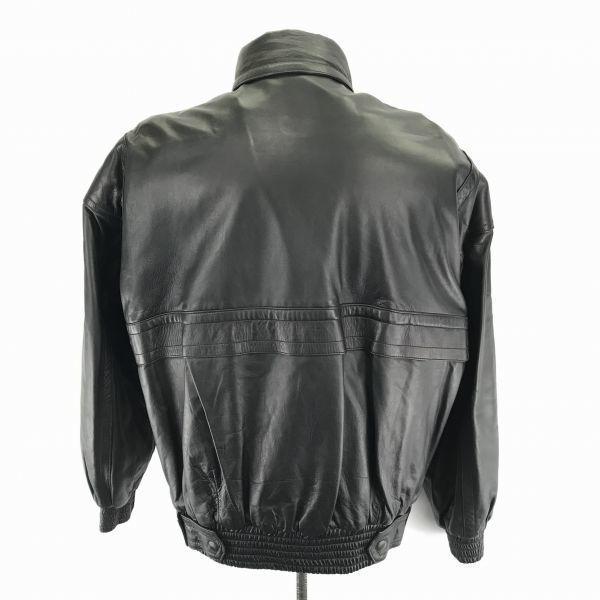 Accewi/Genuine Leather Single Rider Jacket/46/M/Black/Chin Strap/Fully Lined/Inner Pocket/Big Silhouette(USED)
