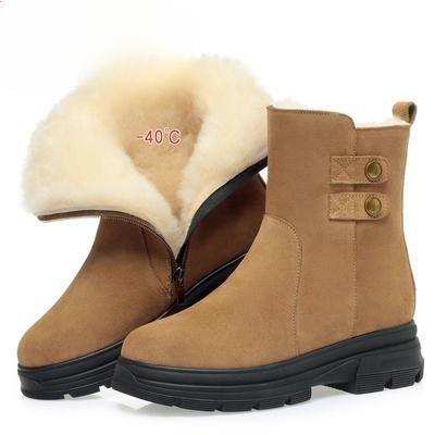 Botas de nieve para mujer, nuevas botas de piel para mujer, botines con plataforma, botines de felpa cálidos para invierno para mujer