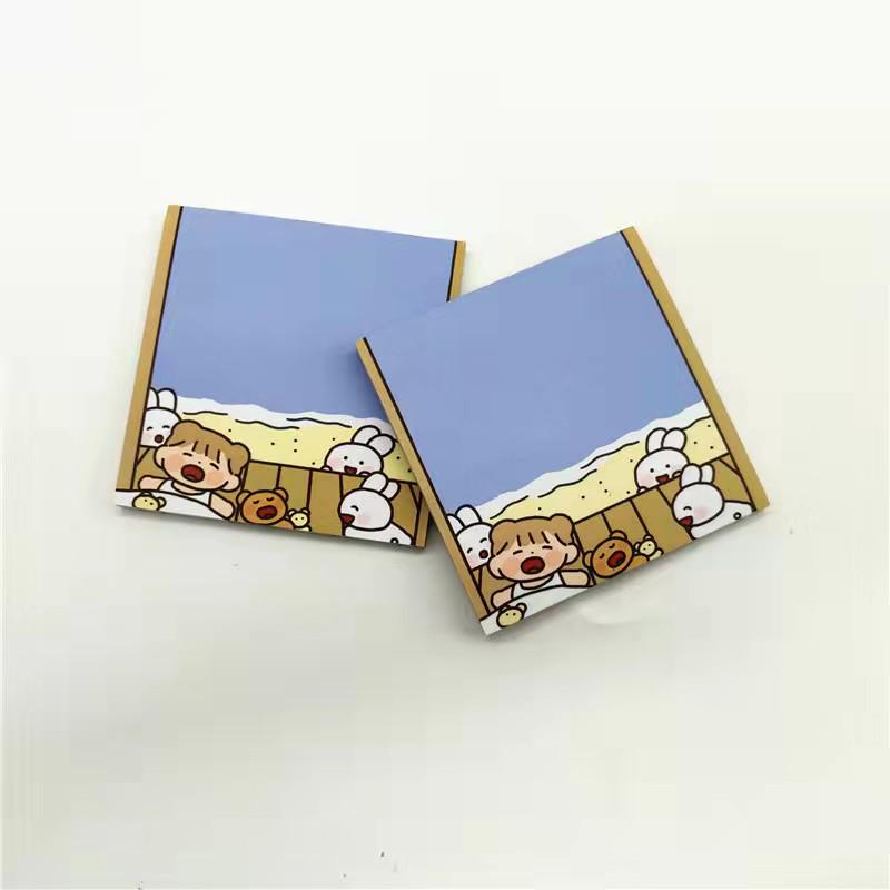 Korean Style Forest Girl Tearable Sticky Notes Pad - Mini Portable Memo Notebook