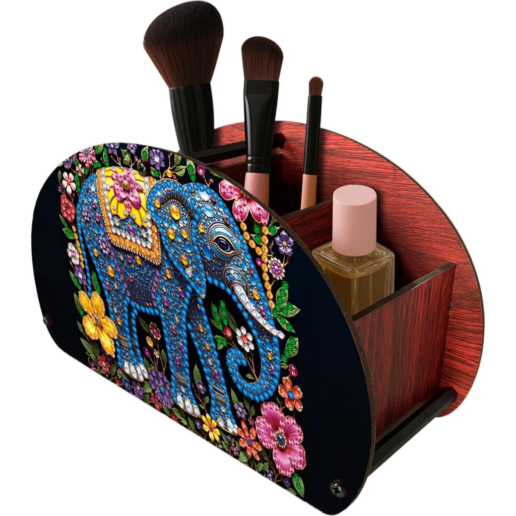 Completed Diamond Art Wooden Storage Box Handmade Storage Holder Case Makeup Brush Storage Box for Women Gifts Desktop Decor