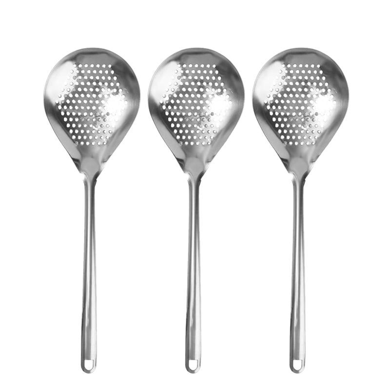 Stainless Steel Colanders Spoon Long Handle Food Strainers Spoons Frying Skimmer Spoons Cooking Tools Kitchen Dining Utensils