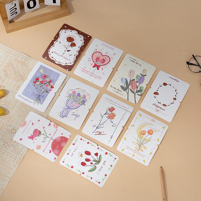 10 Pezzi Biglietti d'Invito Biglietti di Auguri Buon Compleanno Decorazione Fai da Te Biglietto Messaggio Biglietto Pieghevole Vuoto