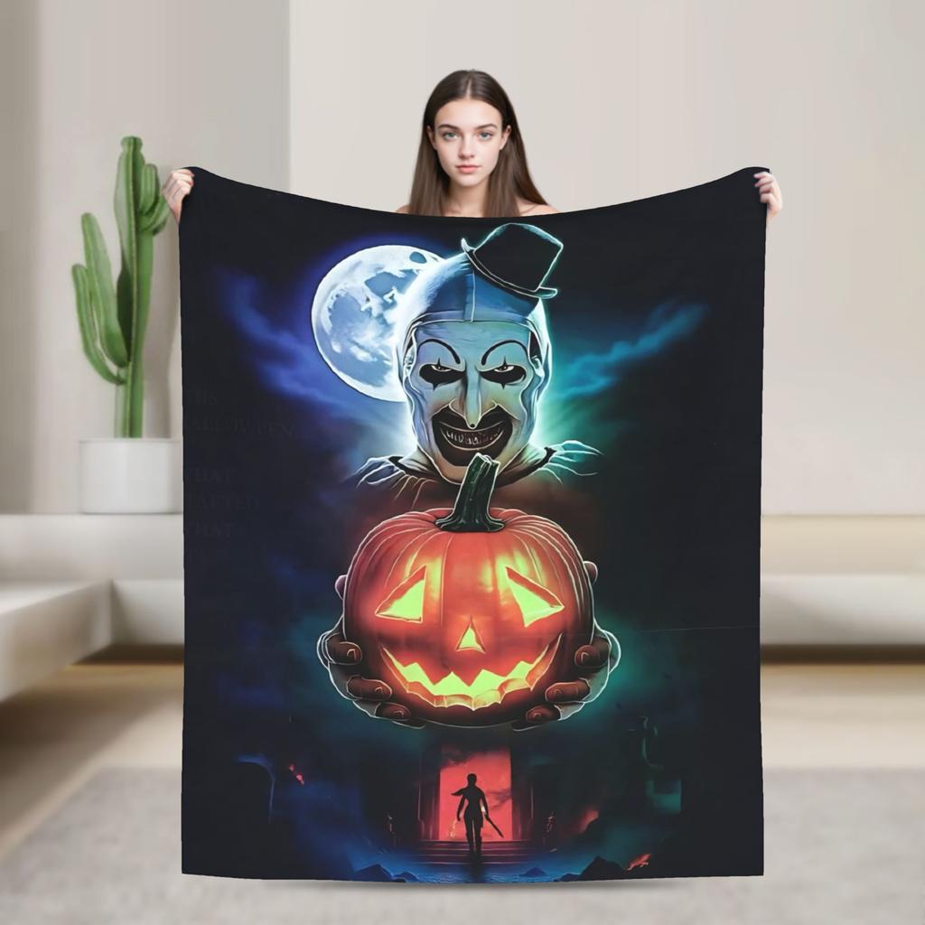 Art The Clown Terrifier Flannel Blanket Horror Movie Funny Throw Blanket For Home 200X150Cm Quilt
