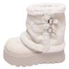 Thick-soled snow boots winter new piled thickened warm large cotton shoes non-slip fluffy short boots