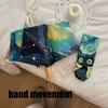 Blue Green Purple Powder Cat Cartoon Fold Umbrella Fully Automatic Umbrella Women'S Dual-Purpose Sun Umbrella Portable Umbrella
