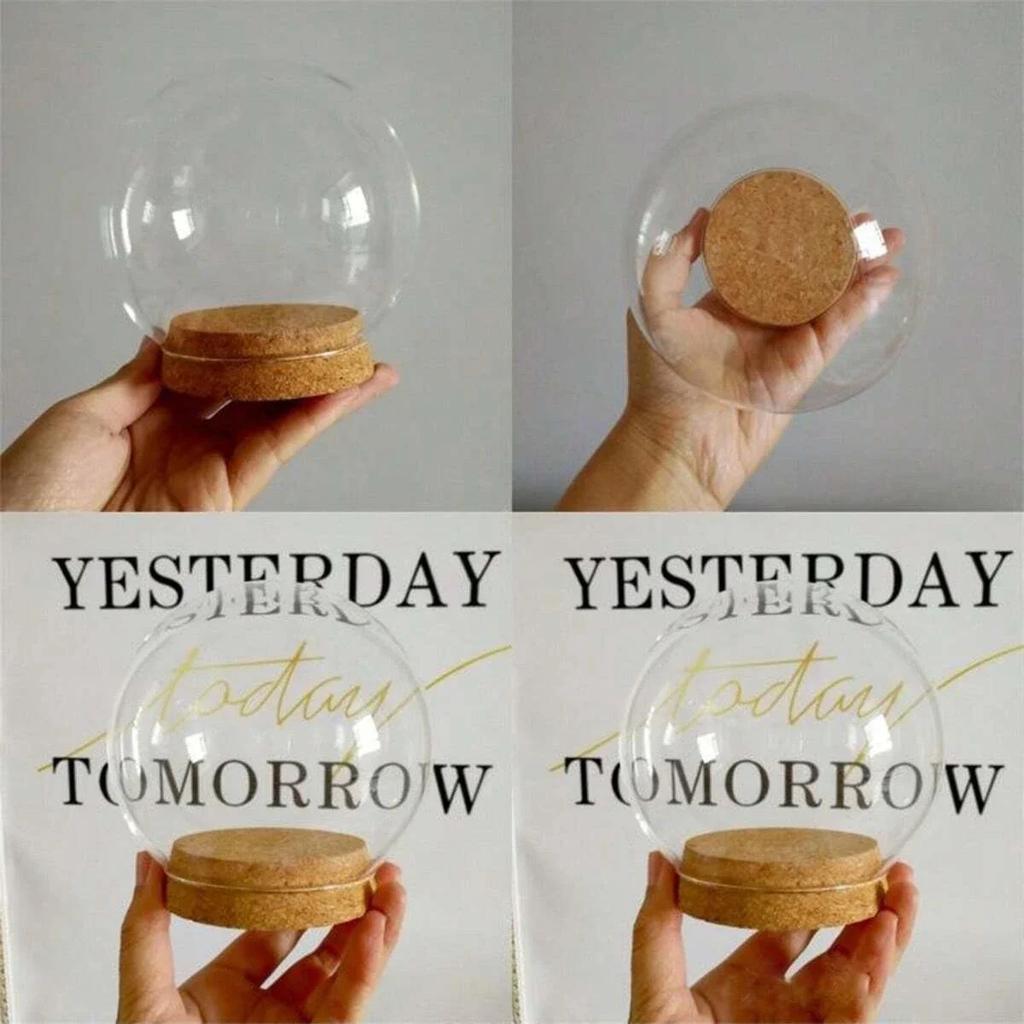 1pc-Log Base Glass Dome Vase Home Decoration Creative Transparent Cover DIY Friend Favor Gift Wedding Prop