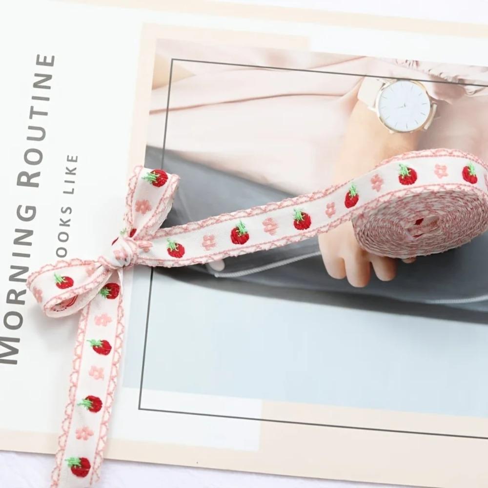 

Cute 5 Yards Jacquard Ribbon 12-18mm Width Strawberry Pattern Embroidered Ribbon Handmade DIY Webber Ribbon Hair Accessories