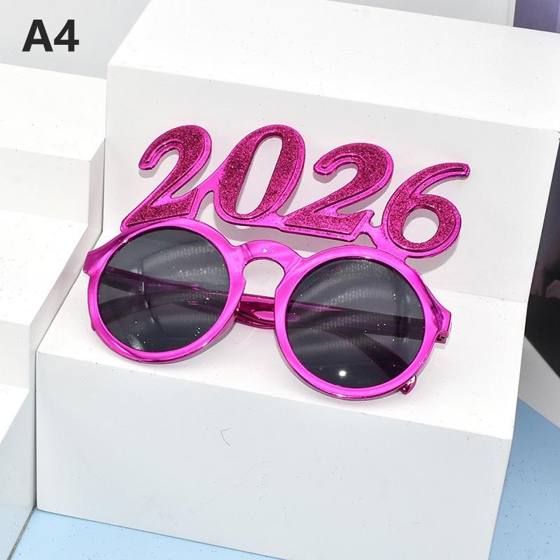 Occhiali da Vista Numero 2026 Occhiali Buon Anno 2026 Occhiali da Sole Glitter Diamante Oggetto di Scena Cosplay Decorazione Festa di Natale Occhiali Divertenti