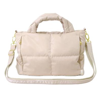 Feather Lou Baby Lou Mini Shoulder Tote Bag with Feathers 1340 ROOTOTECARO 05 Pink Beige [Rootote]