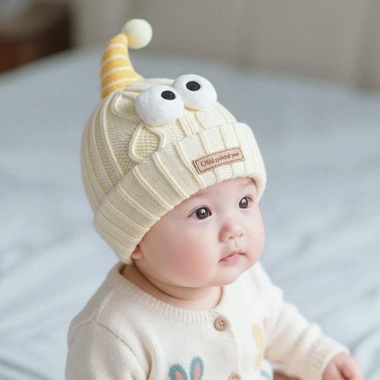 Warm Thick Knit Baby Beanie for Boys & Girls: Windproof Wool Hat for Autumn and Winter