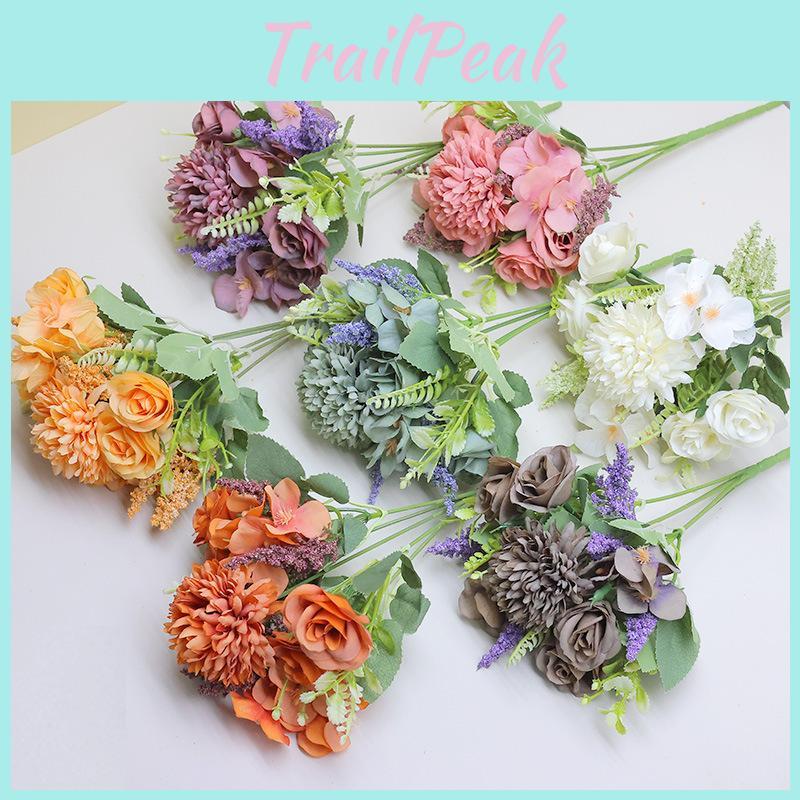 Silk Hibiscus Hydrangea Mutabilis Bouquets For Outdoor Events Settings Wedding