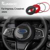 Echter Weicher Kohlefaser 3PCS Aufkleber Für Subaru Crosstrek Impreza 2024 Auto Lenkrad Mitte Innenraum LHD RHD Zubehör