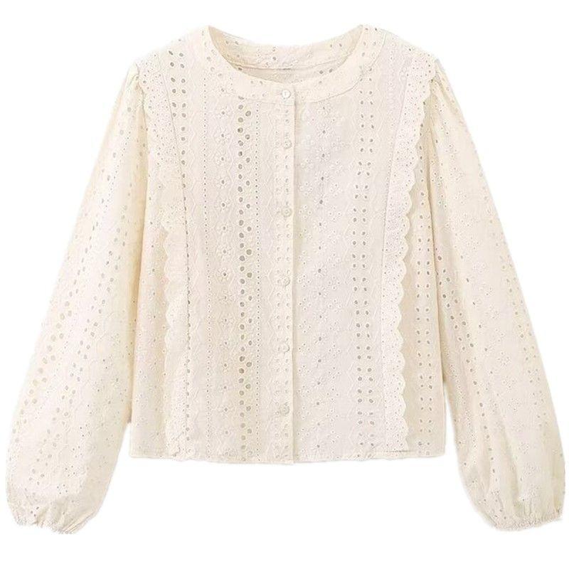 Fashion Style 2024 Summer New Women's Clothing Loose Easiest for Match Stylish Cut Out Embroider Tops 3304652