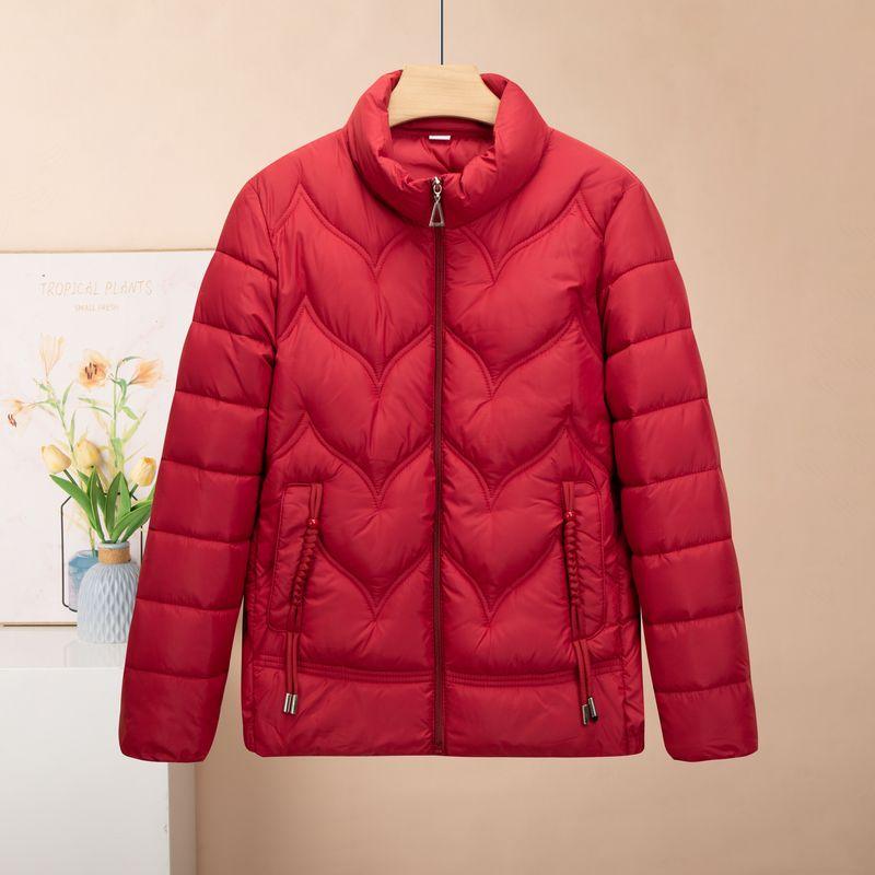 Winter Women's Plus Size Padded Jacket Slim Fit  Stand-up Collar Short Thin Padded Coat