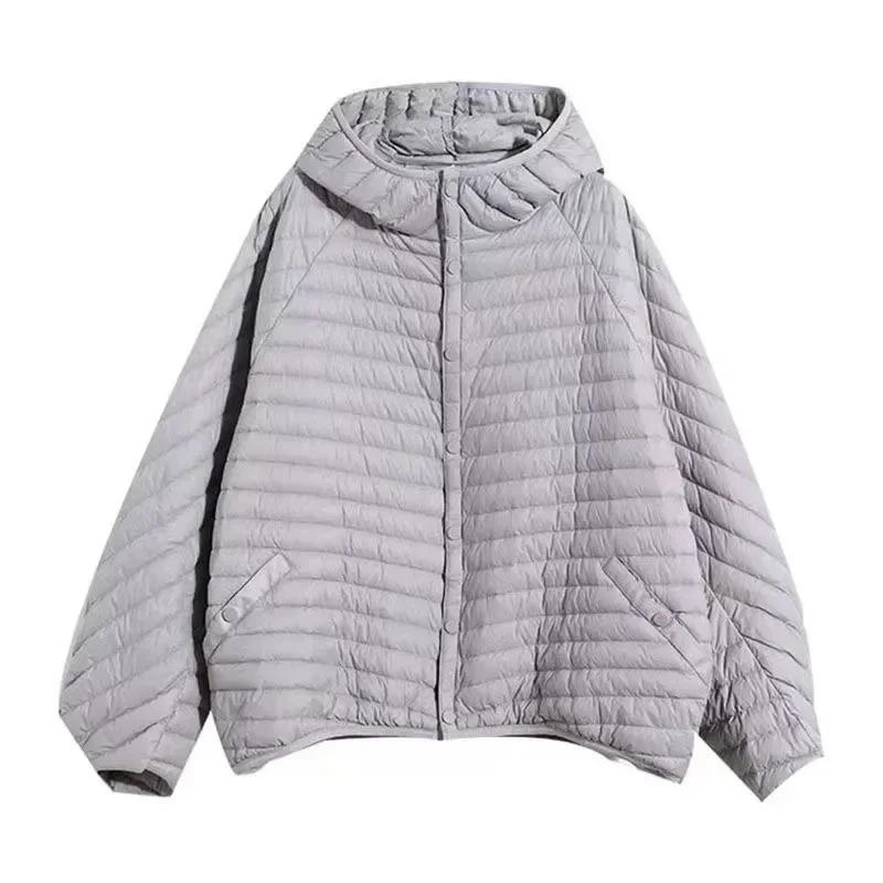 Lightweight Autumn/Winter Jacket Women's Fashion Lightweight Hooded Loose Parker Down Cotton Coat Women's