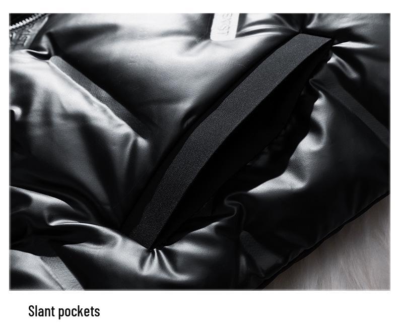 Men's Winter Shiny Padded Vest with Detachable Lapel 0909