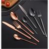 Stainless steel tableware, Knight series set, 24 piece Western style steak knife, fork, spoon set, gift box light luxury