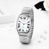 Watch Pair Couple Roman Alphabet Analog Display Square Antique Stylish Elastic Belt Pair Watch Quartz Watch Silver Fashion Accessories Birthday