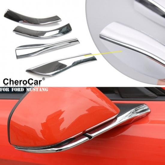 

Chrome Rearview Mirror Pedestal Base Decor Cover Trim For Ford Mustang 2015-2017