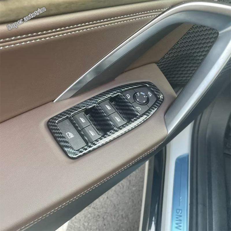 Car Inner Door Window Glass Lift Button Panel Cover Trim For BMW X1 iX1 U11 X2 iX2 U10  - 2027 ABS Carbon Fiber Accessories
