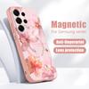 Magnético Para Magsafe Funda Para Samsung Galaxy S26 Ultra S25 Edge S24 Plus S23 FE S22 A17 A54 A55 A56 A57 5G Rosa Lirio Margaritas Funda Floral