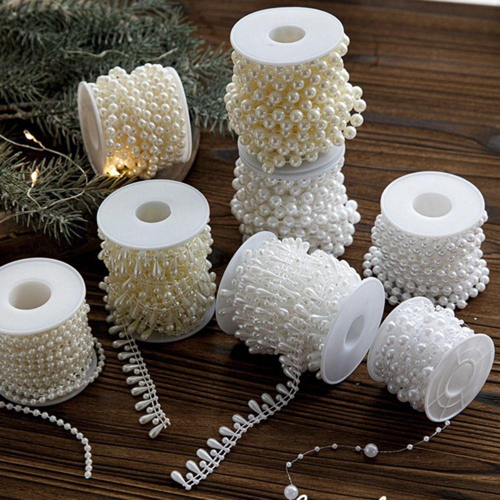 Pearl String Bead Xmas Tree Ornaments DIY Christmas Decor Xmas Hanging Pendant Christmas