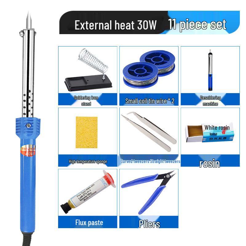 Set Fier de Lipit Electric 40W/60W cu Mâner de Cauciuc Izolat Termic și Unelte, 220V