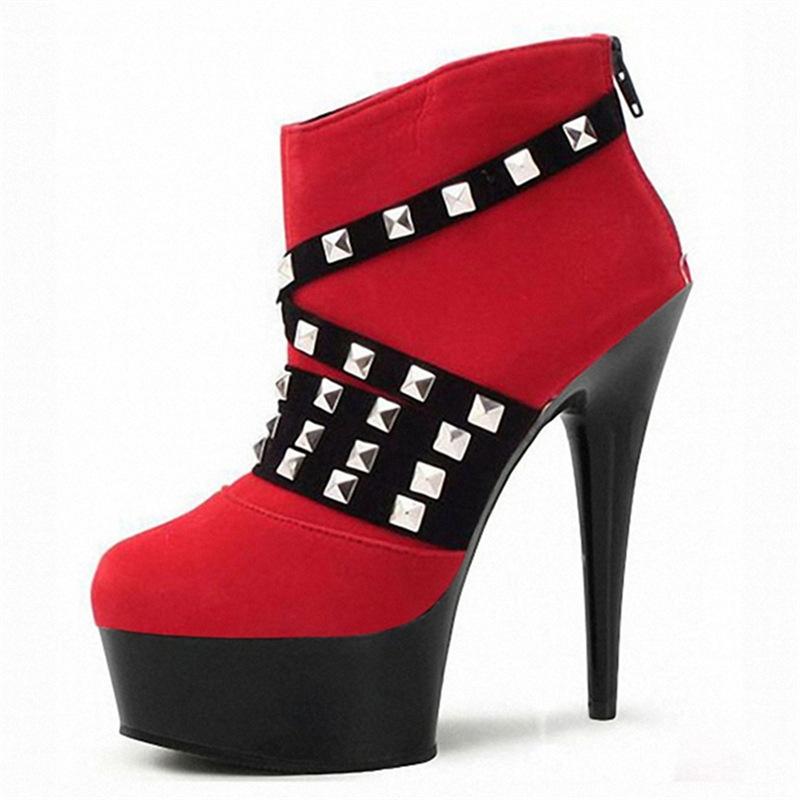 Red high heels women's thin heels 2025 new French round head high heels fashion super high heels 15CM fashion women's shoes