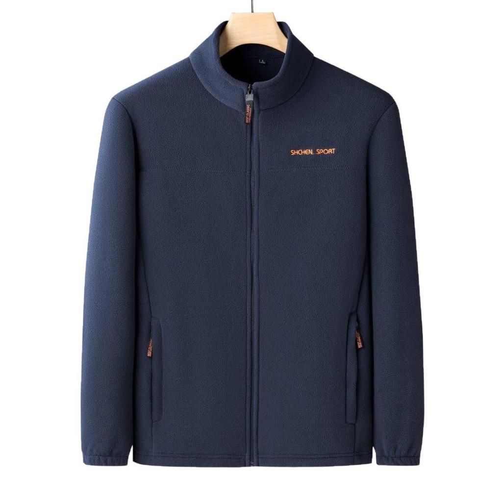 Men's Fleece Jacket: Double-Sided Plush, Lambswool, Thickened Casual Sportswear for Autumn/Winter.