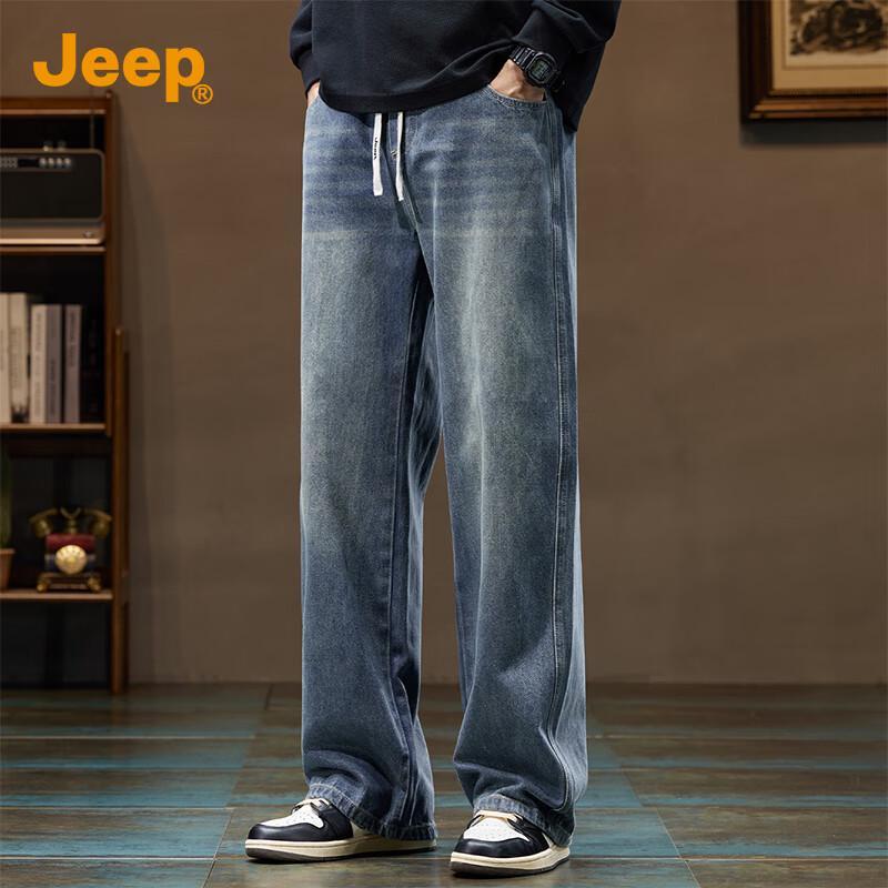 JEEP Men's Loose Straight Leg High Street Jeans