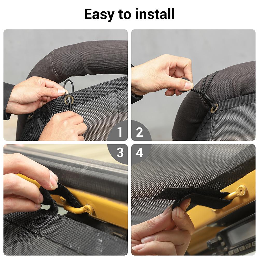 Sunshade Full Mesh Shade Top Anti-UV Cover for Jeep Wrangler TJ 1997-2006 Provide UV Protection,Black