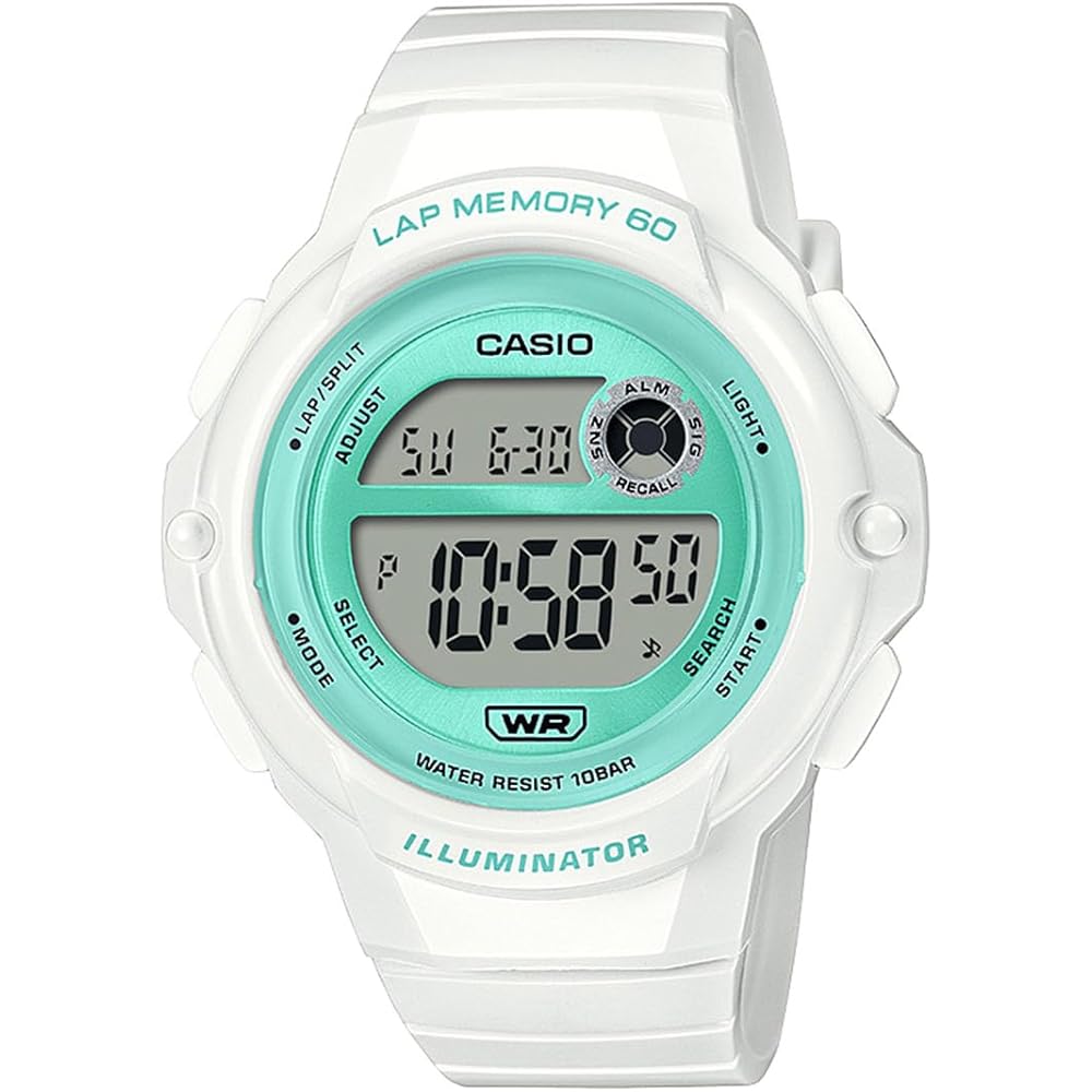 Часы Casio Collection, LWS-1200H-7A3JF, Женские, Белый/Зеленый, Оригинальный японский продукт