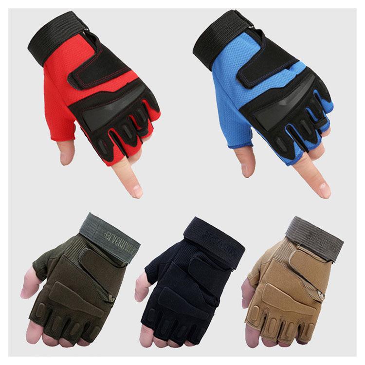 Gants de sport tactiques de fitness pour hommes sans doigts - Gants de cyclisme respirants demi-doigts