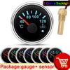 52mm Water Temperature Gauge 7 Colors LED 40-120 Celsius With 1/8NPT Car Temperature Sensor For 12V 24V Car Boat Motorcycle