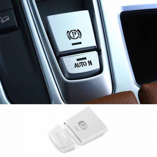 Cover Trim Electronic Handbrake Switch For BMW 5 Series 2011-17 Silver Aluminum