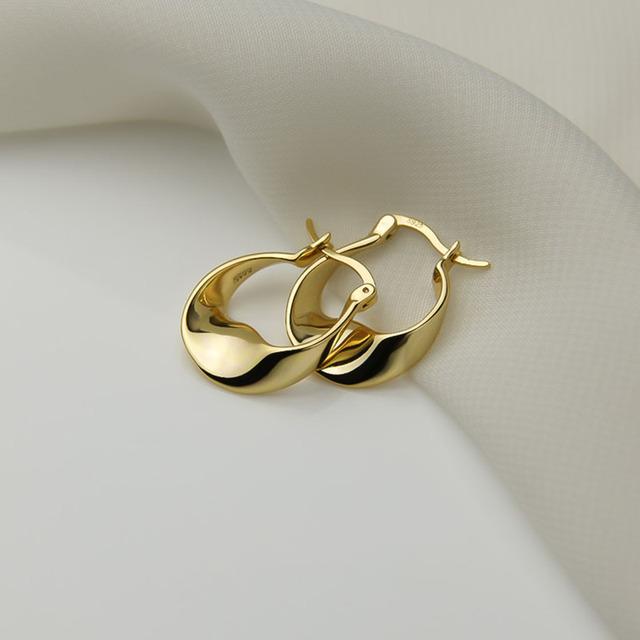 

ANENJERY Twist Wave серьги-кольца женские простые французские золотые серьги оптом серебряный