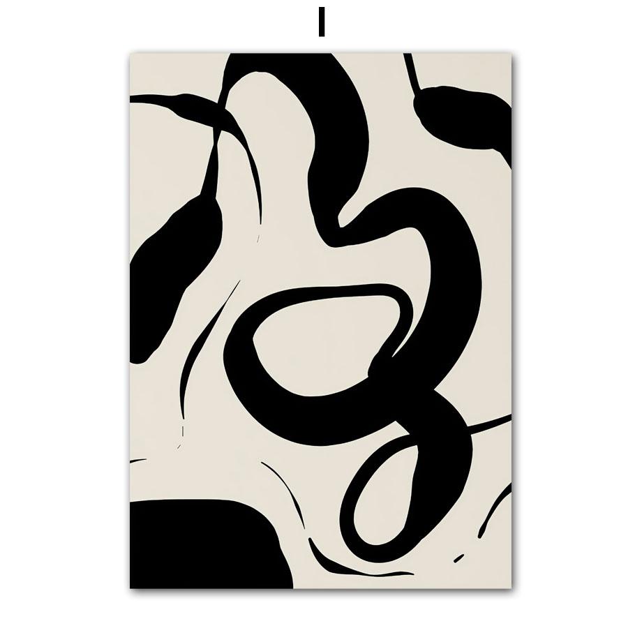 Black Ink Girl Leaf Wine Glass Line Wall Art Canvas Painting Abstract Posters And Prints Wall Picture For Living Room Home Decor