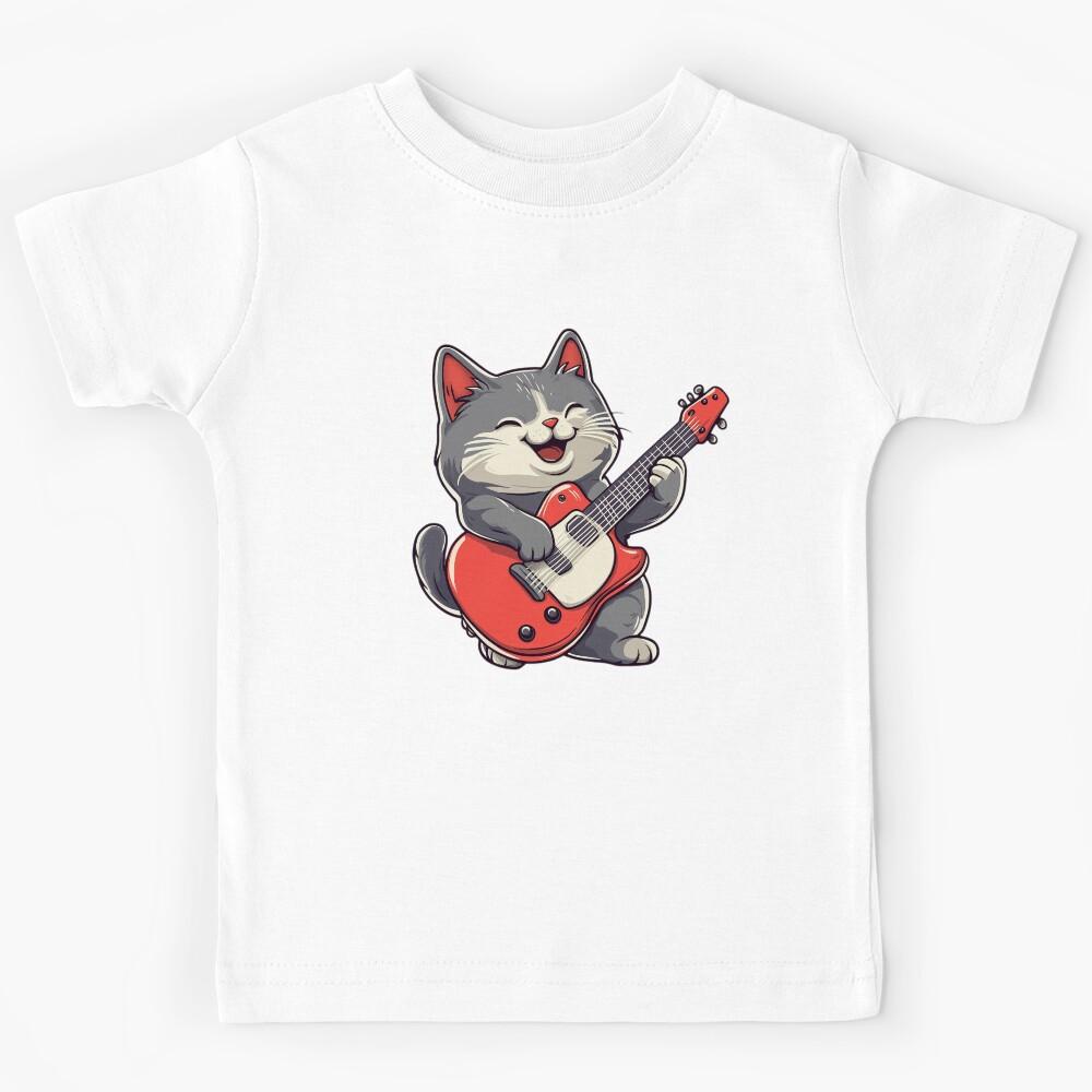 Cat plays guitar Kids T-Shirt 140